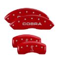 Picture of MGP Rear set 2 Caliper Covers Engraved Rear Tiffany Snake Red finish silver ch