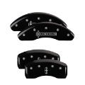 Picture of MGP 4 Caliper Covers Engraved Front Escalade Engraved Rear ESV Black finish silver ch
