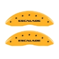 Picture of MGP 4 Caliper Covers Engraved Front Escalade Engraved Rear EXT Yellow finish black ch