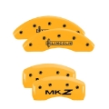 Picture of MGP 4 Caliper Covers Engraved Front Escalade Engraved Rear EXT Yellow finish black ch