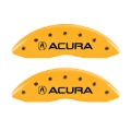Picture of MGP 4 Caliper Covers Engraved Front & Rear Acura Yellow finish black ch