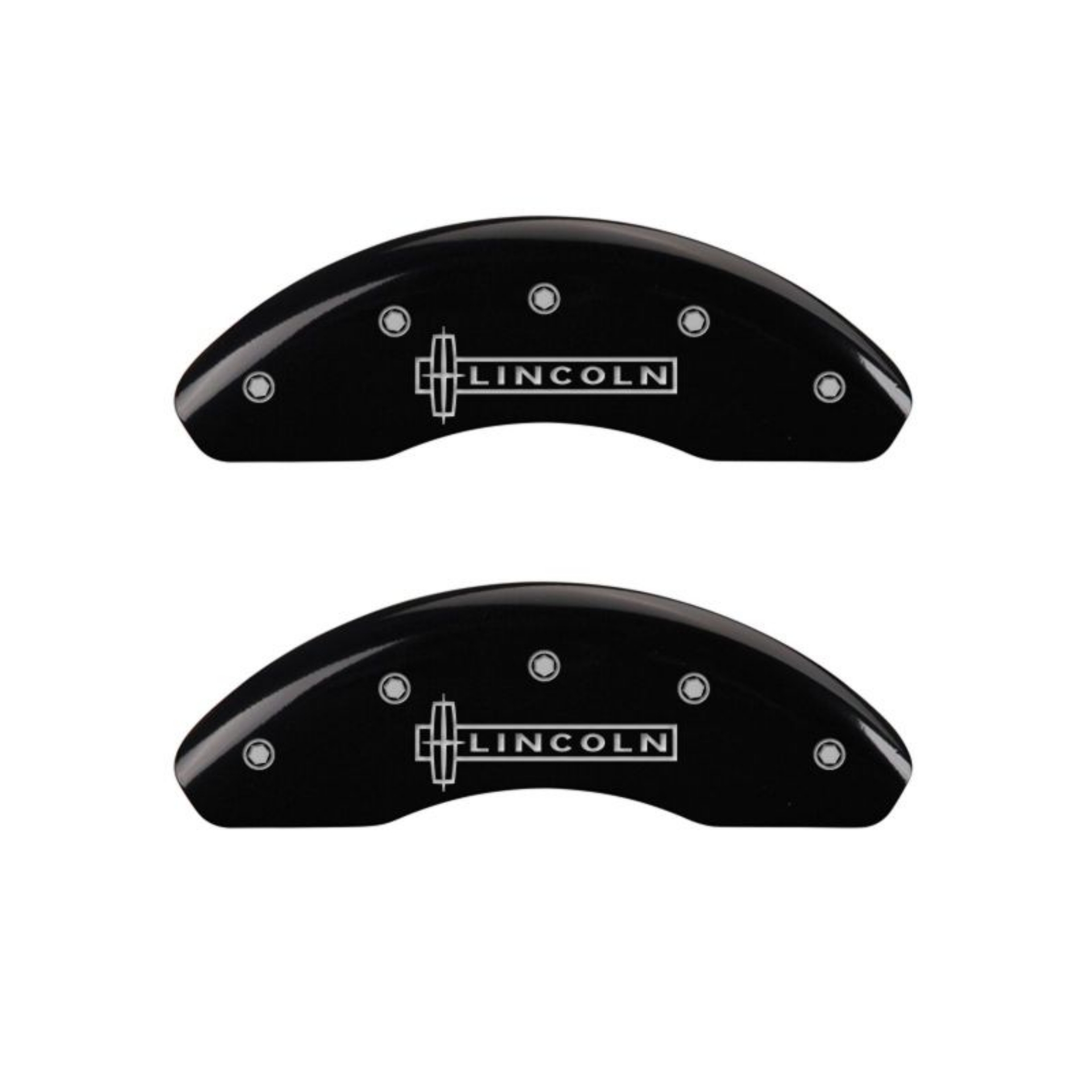 Picture of MGP 4 Caliper Covers Engraved Front Lincoln Engraved Rear MKZ Black finish silver ch