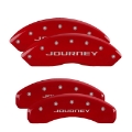 Picture of MGP 4 Caliper Covers Engraved Front & Rear Avalanche Red finish silver ch