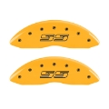 Picture of MGP 4 Caliper Covers Engraved Front & Rear Avalanche style-SS Yellow finish black ch