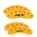 Picture of MGP 4 Caliper Covers Engraved Front & Rear Avalanche style-SS Yellow finish black ch
