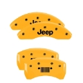 Picture of MGP 4 Caliper Covers Engraved Front JEEP Engraved Rear JEEP Grill logo Yellow finish black ch