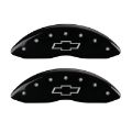 Picture of MGP Front set 2 Caliper Covers Engraved Front Bowtie Black finish silver ch