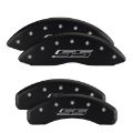 Picture of MGP Front set 2 Caliper Covers Engraved Front Bowtie Black finish silver ch