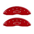 Picture of MGP Front set 2 Caliper Covers Engraved Front Bowtie Red finish silver ch