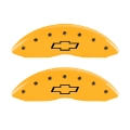 Picture of MGP Front set 2 Caliper Covers Engraved Front Bowtie Yellow finish black ch