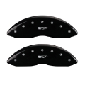 Picture of MGP Front set 2 Caliper Covers Engraved Front MGP Black finish silver ch