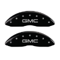 Picture of MGP Front set 2 Caliper Covers Engraved Front GMC Black finish silver ch