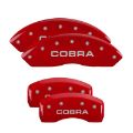 Picture of MGP Front set 2 Caliper Covers Engraved Front Oval logo-Ford Red finish silver ch