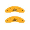Picture of MGP Front set 2 Caliper Covers Engraved Front Oval logo-Ford Yellow finish black ch