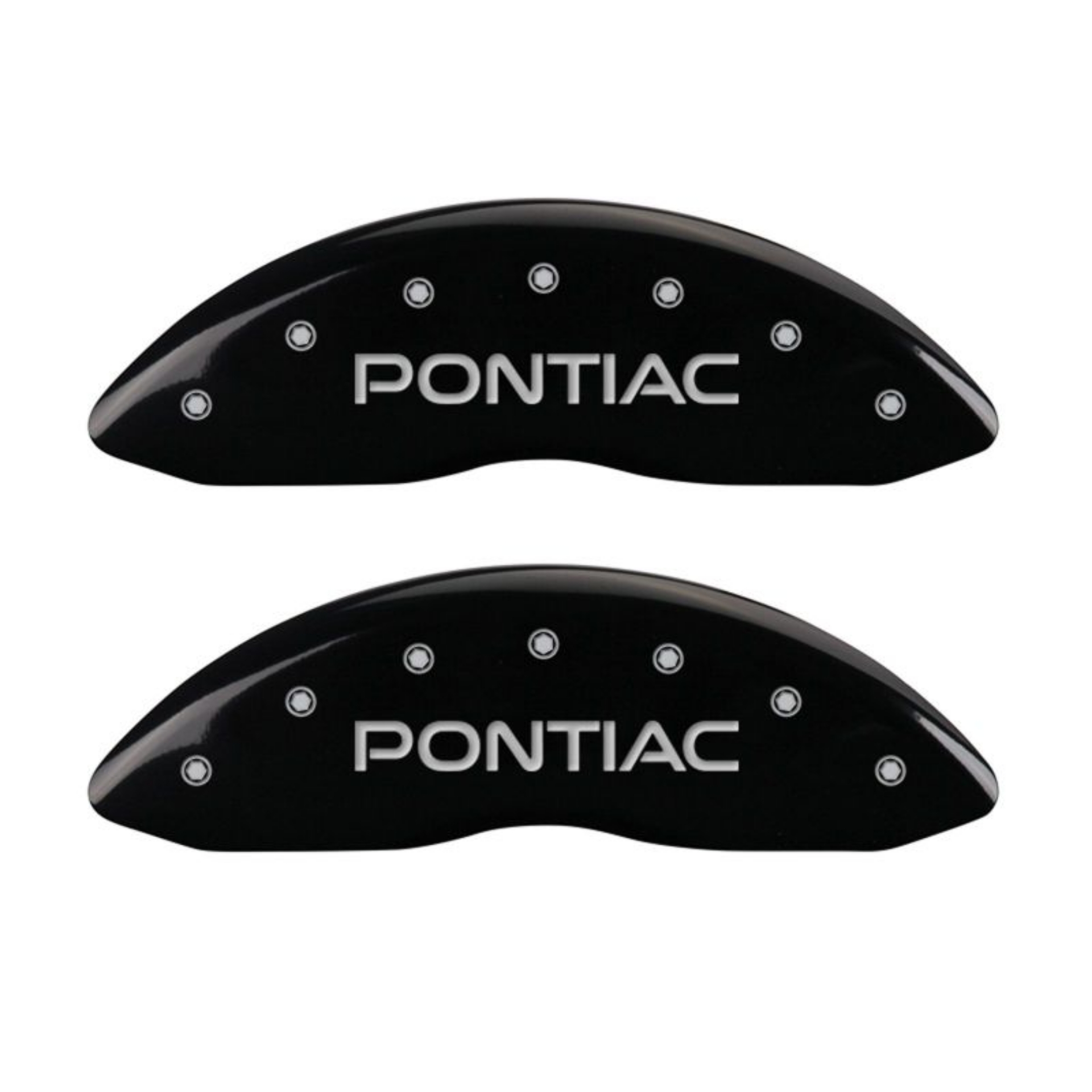 Picture of MGP 4 Caliper Covers Engraved Front Pontiac Engraved Rear GXP Black finish silver ch