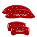 Picture of MGP 4 Caliper Covers Engraved Front Pontiac Engraved Rear GXP Red finish silver ch