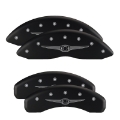 Picture of MGP Front set 2 Caliper Covers Engraved Front MGP Black finish silver ch