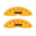 Picture of MGP Front set 2 Caliper Covers Engraved Front JEEP Yellow finish black ch