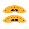 Picture of MGP Front set 2 Caliper Covers Engraved Front JEEP Yellow finish black ch