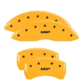 Picture of MGP Front set 2 Caliper Covers Engraved Front JEEP Yellow finish black ch