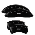 Picture of MGP Front set 2 Caliper Covers Engraved Front JEEP Black finish silver ch