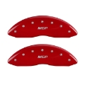 Picture of MGP Front set 2 Caliper Covers Engraved Front MGP Red finish silver ch