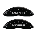 Picture of MGP Front set 2 Caliper Covers Engraved Front MOPAR Black finish silver ch
