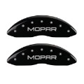 Picture of MGP Front set 2 Caliper Covers Engraved Front MOPAR Black finish silver ch