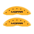 Picture of MGP Front set 2 Caliper Covers Engraved Front MOPAR Yellow finish black ch