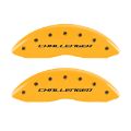 Picture of MGP 4 Caliper Covers Engraved Front & Rear Block-Challenger Yellow finish black ch