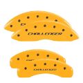 Picture of MGP 4 Caliper Covers Engraved Front & Rear Block-Challenger Yellow finish black ch