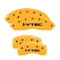 Picture of MGP Front set 2 Caliper Covers Engraved Front Honda Yellow finish black ch