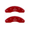 Picture of MGP Front set 2 Caliper Covers Engraved Front MGP Red finish silver ch
