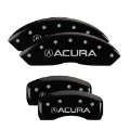 Picture of MGP 4 Caliper Covers Engraved Front & Rear Acura Black finish silver ch