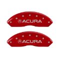 Picture of MGP 4 Caliper Covers Engraved Front & Rear Acura Red finish silver ch