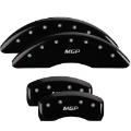 Picture of MGP Front set 2 Caliper Covers Engraved Front MGP Black finish silver ch