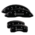 Picture of MGP 4 Caliper Covers Engraved Front Lincoln Engraved Rear MKS Black finish silver ch