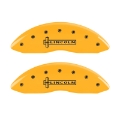 Picture of MGP 4 Caliper Covers Engraved Front Lincoln Engraved Rear MKS Yellow finish black ch