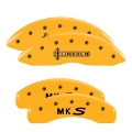 Picture of MGP 4 Caliper Covers Engraved Front Lincoln Engraved Rear MKS Yellow finish black ch