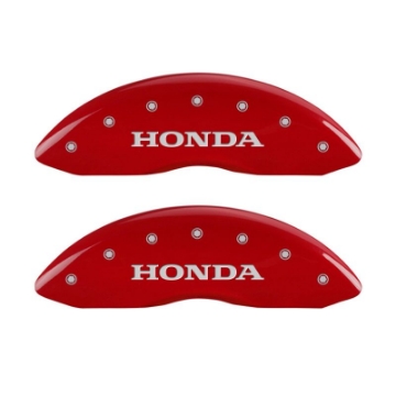 Picture of MGP 4 Caliper Covers Engraved Front Honda Engraved Rear Pilot-2015 Red finish silver ch