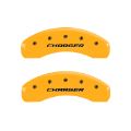 Picture of MGP 4 Caliper Covers Engraved Front & Rear Block-Charger Yellow finish black ch