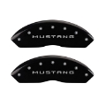 Picture of MGP 4 Caliper Covers Engraved Front Mustang Engraved Rear 37 Black finish silver ch
