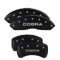 Picture of MGP 4 Caliper Covers Engraved Front Mustang Engraved Rear Bar & Pony Black finish silver ch