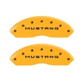 Picture of MGP 4 Caliper Covers Engraved Front Mustang Engraved Rear Bar & Pony Yellow finish black ch