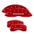 Picture of MGP 4 Caliper Covers Engraved Front Honda Engraved Rear H Logo Red finish silver ch