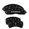 Picture of MGP 4 Caliper Covers Engraved Front Mustang Engraved Rear 50 Black finish silver ch