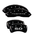 Picture of MGP 4 Caliper Covers Engraved Front Mustang Engraved Rear 50 Black finish silver ch