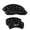 Picture of MGP 4 Caliper Covers Engraved Front Mustang Engraved Rear GT Black finish silver ch