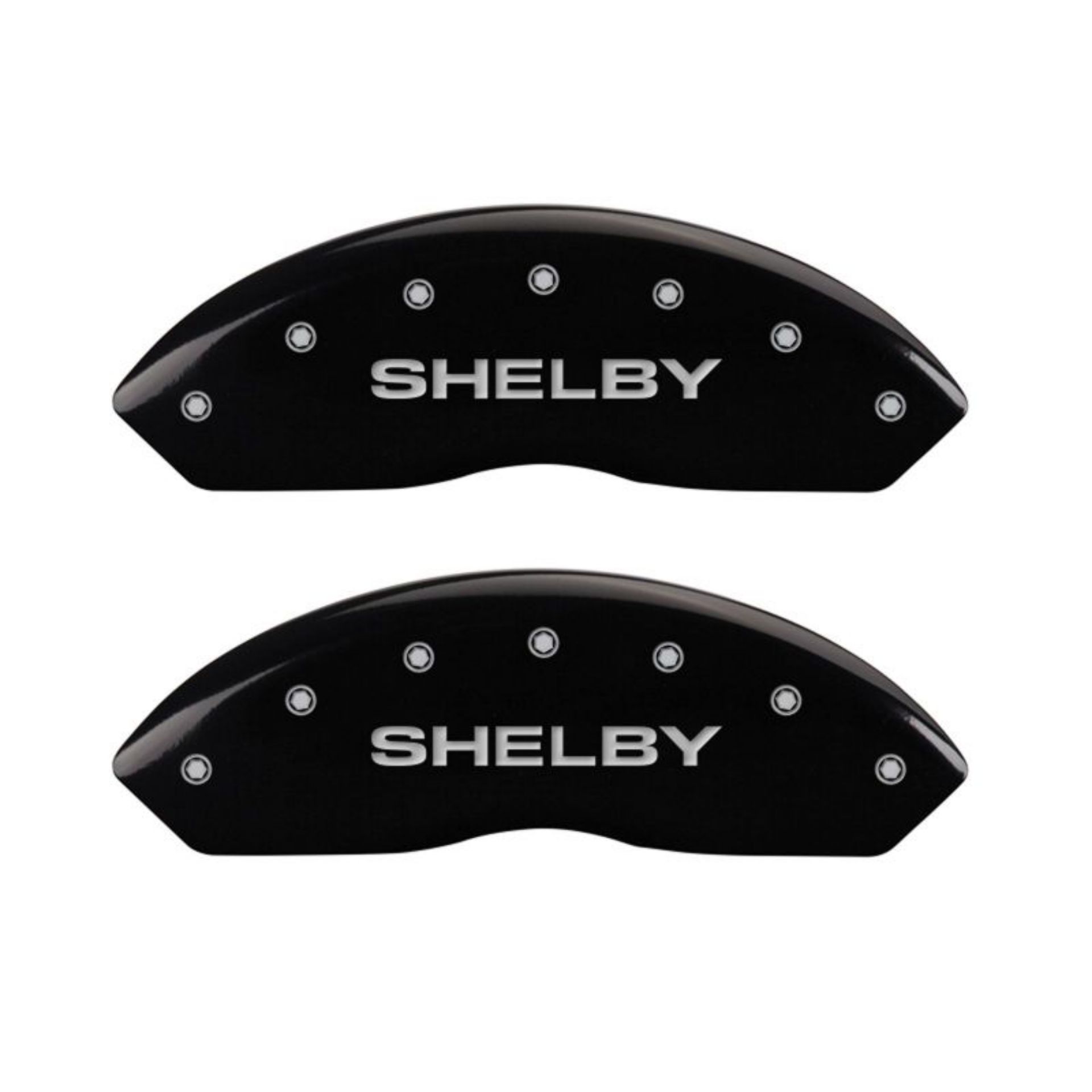 Picture of MGP 4 Caliper Covers Engraved Front Shelby Engraved Rear Tiffany Snake Black finish silver ch