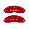 Picture of MGP 4 Caliper Covers Engraved Front Shelby Engraved Rear Tiffany Snake Red finish silver ch